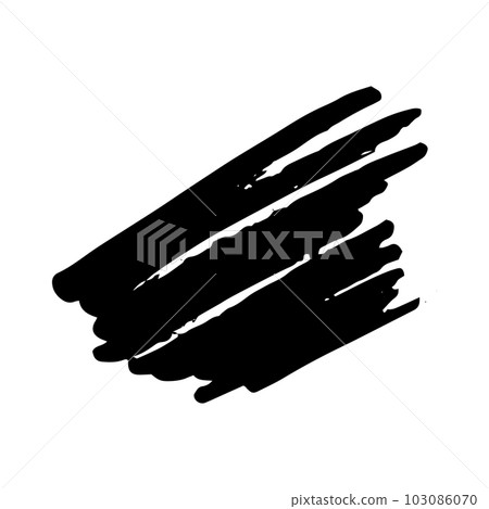 Hand drawn black ink brash stroke. Simple abstract element. Single, careless painted vector. Black, isolated on a white background. Hand drawn black ink brash stroke. Simple abstract element. Single, careless painted vector. Black, isolated on a white background. 103086070