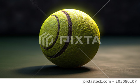 Yellow tennis ball, tennis tournament, healthy lifestyle, Generated AI Yellow tennis ball, tennis tournament, healthy lifestyle, Generated AI 103086107