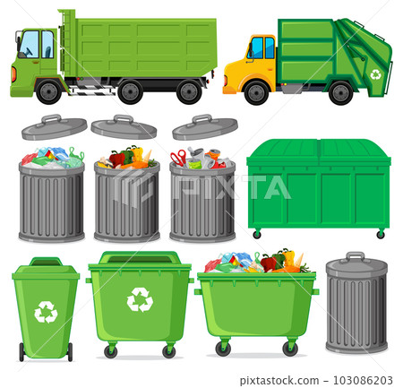 Set of green recycle trash 103086203