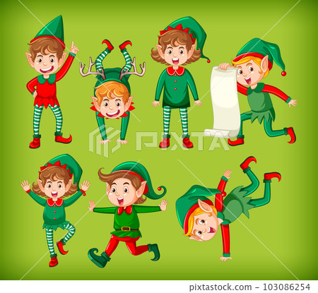 Set of elf cartoon character Set of elf cartoon character 103086254