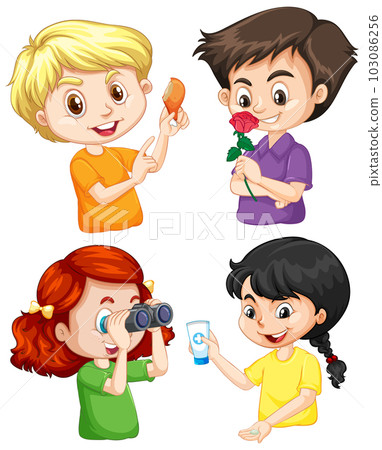 Set of children cartoon character Set of children cartoon character 103086256