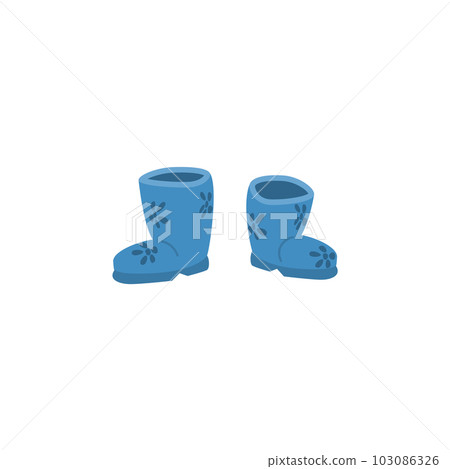 Pair of autumn rubber boots or wellies boots, vector illustration isolated. Pair of autumn rubber boots or wellies boots, vector illustration isolated. 103086326