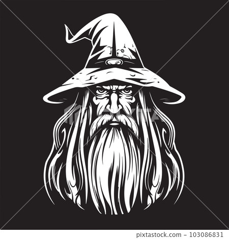 elder wizard, vector concept digital art, hand drawn illustration 103086831