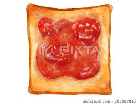 Toast (strawberry jam) seen from above 103087810