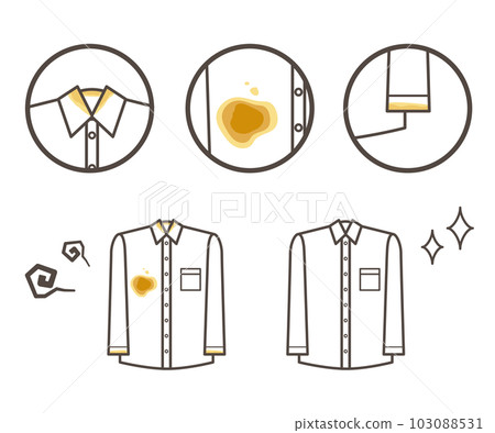 衣服臟的形像簡單的線條畫插圖素材 103088531
