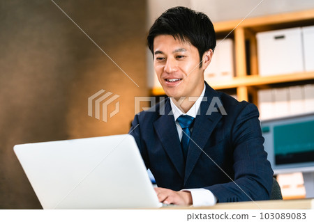 Businessman doing personal computer work 103089083