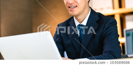 Businessman doing personal computer work 103089086