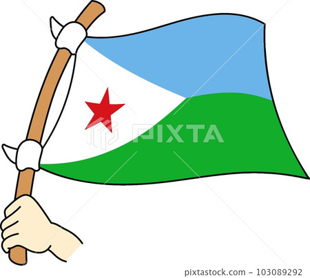 飄揚的世界各國國旗☆吉布提☆ 103089292