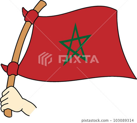 Fluttering national flags of the world ☆Morocco☆ Fluttering national flags of the world ☆Morocco☆ 103089314