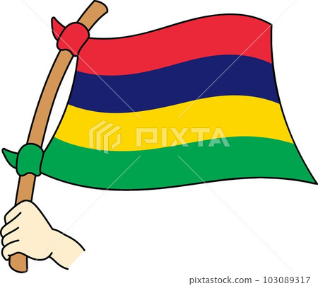 飄揚的世界各國國旗☆毛里求斯☆ 103089317