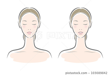 一個女人做皮膚護理的矢量圖 103089842