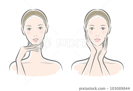 一個女人做皮膚護理的矢量圖 一個女人做皮膚護理的矢量圖 103089844