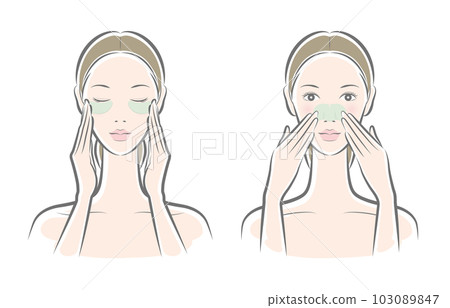 一個女人做皮膚護理的矢量圖 一個女人做皮膚護理的矢量圖 103089847