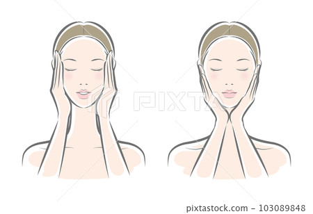 一個女人做皮膚護理的矢量圖 103089848