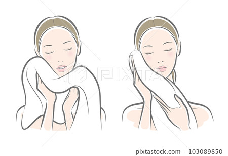 一個女人做皮膚護理的矢量圖 103089850