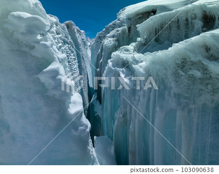 aerial view of high altitude glacier mountains, China aerial view of high altitude glacier mountains, China 103090638