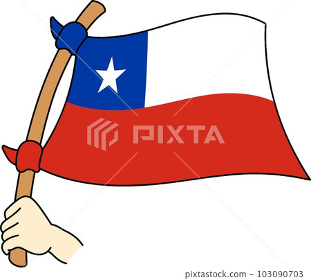 Fluttering national flags of the world ☆Chile☆ 103090703