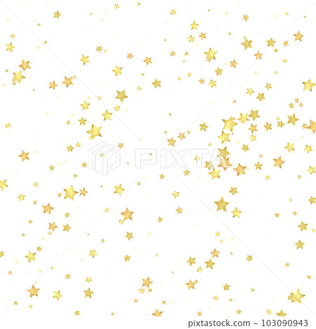Magic stars vector overlay. Gold stars scattered around randomly, falling down, floating. Chaotic dreamy childish overlay template. Vector magic overlay on white background. Magic stars vector overlay. Gold stars scattered around randomly, falling down, floating. Chaotic dreamy childish overlay template. Vector magic overlay on white background. 103090943