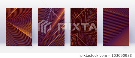 Art business card. Abstract lines modern brochure template. Orange vibrant gradients geometry on wine red background. Ravishing cover, brochure, poster, book etc. Art business card. Abstract lines modern brochure template. Orange vibrant gradients geometry on wine red background. Ravishing cover, brochure, poster, book etc. 103090988