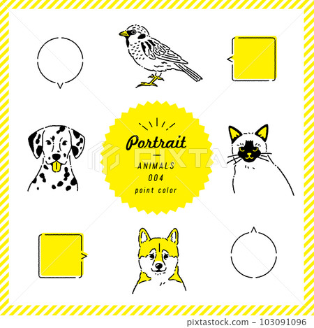 Animal line drawing illustration set (color) Animal line drawing illustration set (color) 103091096