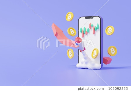 Crypto currency trading btc or bitcoin buying and selling, investment with mobile financial business. Growth statistics trader concept. banner, crypto exchange Crypto currency trading btc or bitcoin buying and selling, investment with mobile financial business. Growth statistics trader concept. banner, crypto exchange 103092233