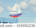 blue sky and yacht sign 103092236