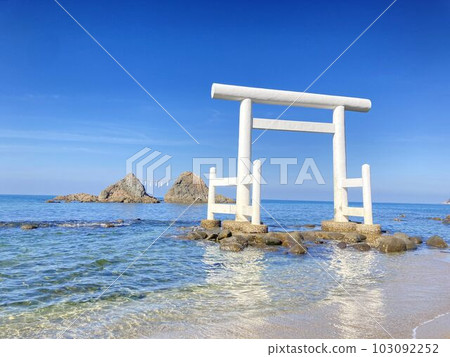福岡縣糸島市櫻井二見浦的夫婦岩 103092252