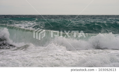 restless mediterranean sea background shot 103092613