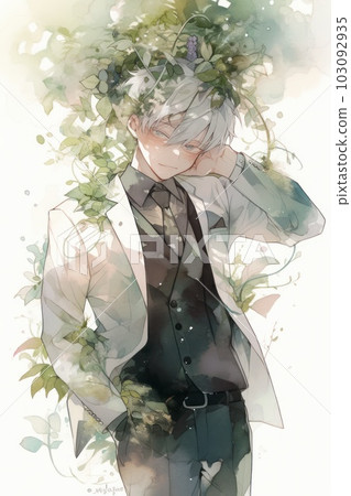 Illustration in watercolor style: fantasy male art Illustration in watercolor style: fantasy male art 103092935