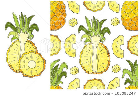 Seamless pattern for kitchen, restaurant or shop. Set in hand draw style Seamless pattern for kitchen, restaurant or shop. Set in hand draw style 103093247