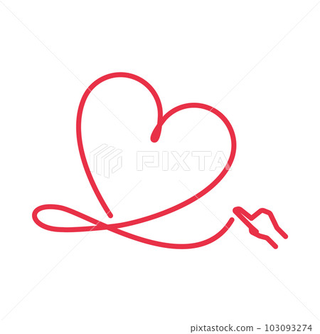 Illustration of a red heart drawn with fingers Illustration of a red heart drawn with fingers 103093274