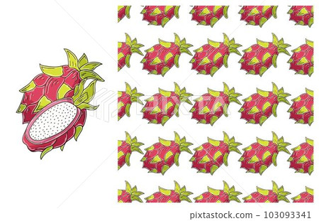 Seamless pattern for kitchen, restaurant or shop. Set in hand draw style 103093341