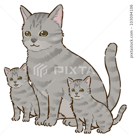 Cat parent and child (sabatora, short hair) Cat parent and child (sabatora, short hair) 103094106