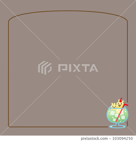 Vanilla ice cream rabbit topping cream soda & framed material square type 25 Vanilla ice cream rabbit topping cream soda & framed material square type 25 103094250