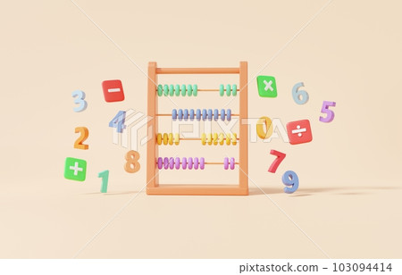 Colored abacus math, addition, subtraction, math 103094414