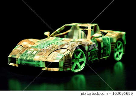 green dollar notes Luxury futuristic convertible sport car illustration generative ai green dollar notes Luxury futuristic convertible sport car illustration generative ai 103095699