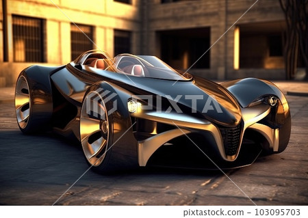 Luxury futuristic convertible sport car illustration generative ai Luxury futuristic convertible sport car illustration generative ai 103095703