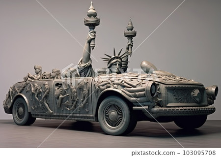 liberty statue style Luxury futuristic convertible sport car illustration generative ai liberty statue style Luxury futuristic convertible sport car illustration generative ai 103095708