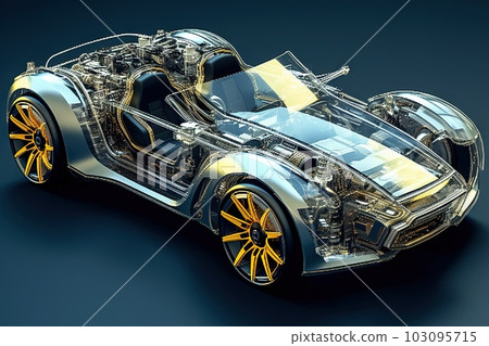 electronics pc computer parts made Luxury futuristic convertible sport car illustration generative ai electronics pc computer parts made Luxury futuristic convertible sport car illustration generative ai 103095715