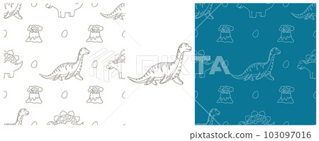 Dinosaurs of the Jurassic period. Coloring Set dinosaurs seamless pattern 103097016