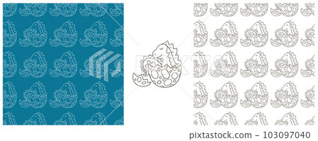 Dinosaurs of the Jurassic period. Coloring Set dinosaurs seamless pattern Dinosaurs of the Jurassic period. Coloring Set dinosaurs seamless pattern 103097040