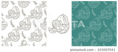 Dinosaurs of the Jurassic period. Coloring Set dinosaurs seamless pattern Dinosaurs of the Jurassic period. Coloring Set dinosaurs seamless pattern 103097041