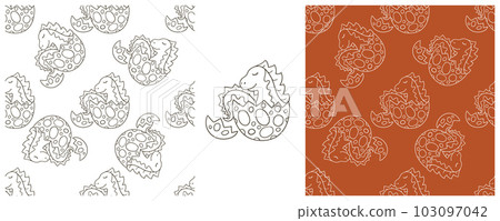 Dinosaurs of the Jurassic period. Coloring Set dinosaurs seamless pattern Dinosaurs of the Jurassic period. Coloring Set dinosaurs seamless pattern 103097042