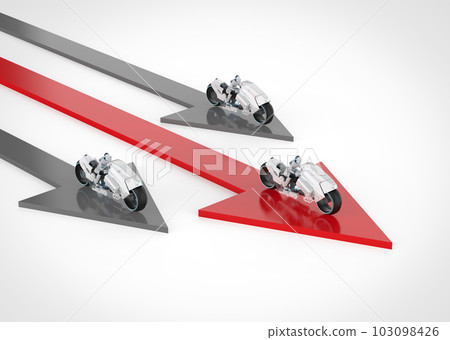 Leadership concept with robot move faster than others Leadership concept with robot move faster than others 103098426