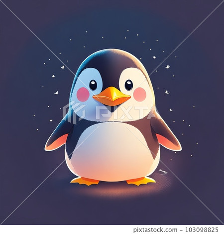 The lovable and waddling penguin can create a fun and adorable t-shirt design. Generative AI. 103098825