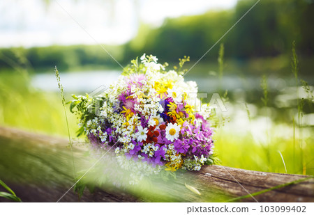 Couple in love enjoying tender moments during sunset . 103099402