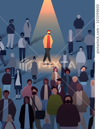 people group near spotlight businessman leader silhouette creative person standing out from grey crowd think different people group near spotlight businessman leader silhouette creative person standing out from grey crowd think different 103099600