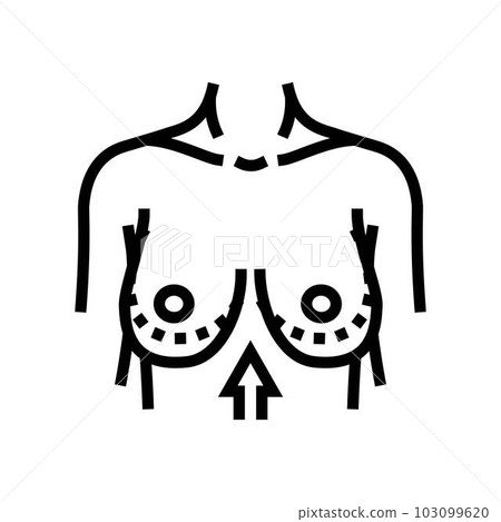 breast lift surgery line icon vector illustration 103099620