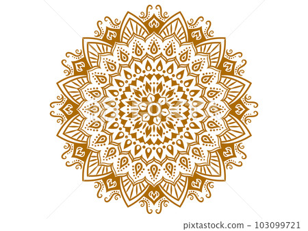 奢華的印度風格曼陀羅。圓形圖案。 103099721