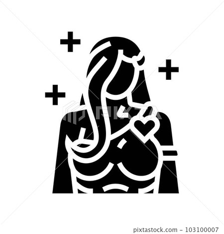 aphrodite greek god mythology glyph icon vector illustration 103100007